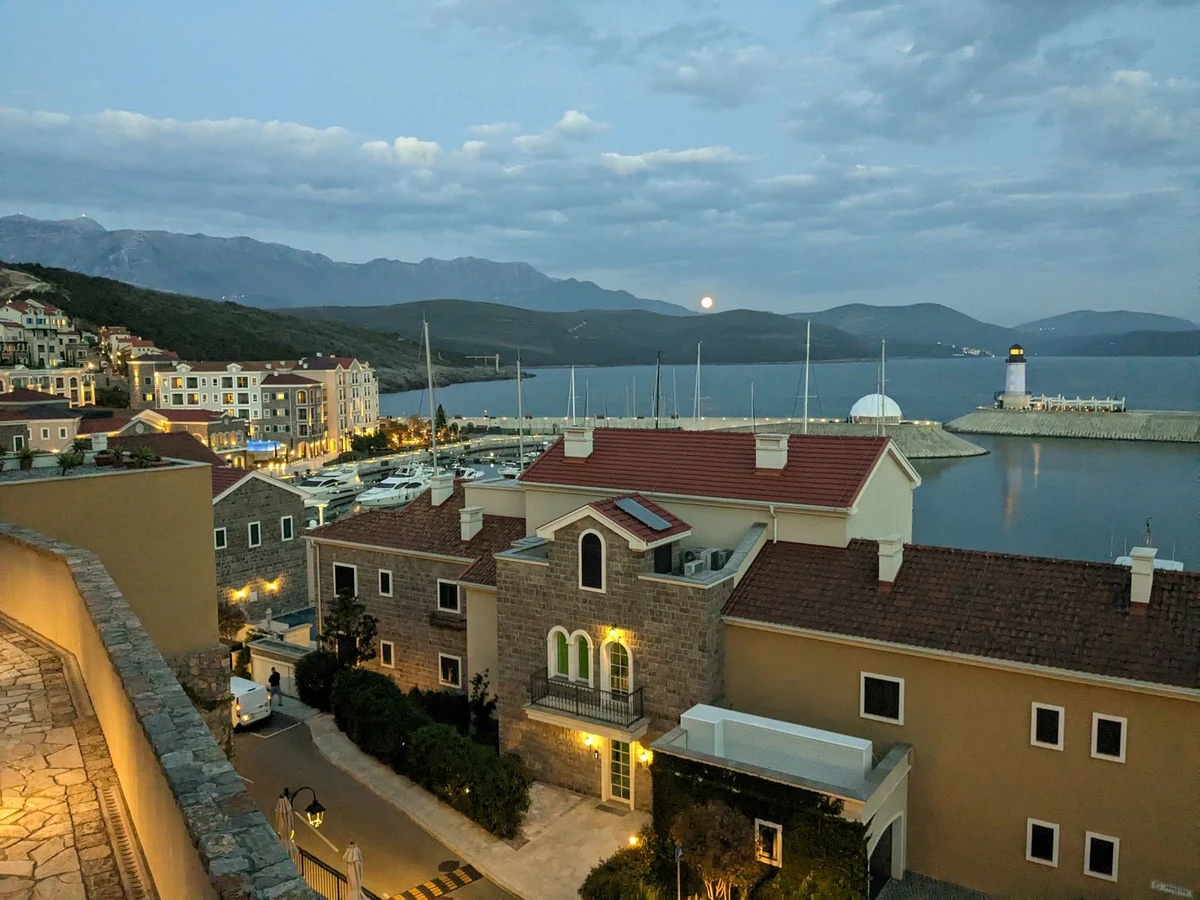 Moonrise over Luštica Bay, Montenegro